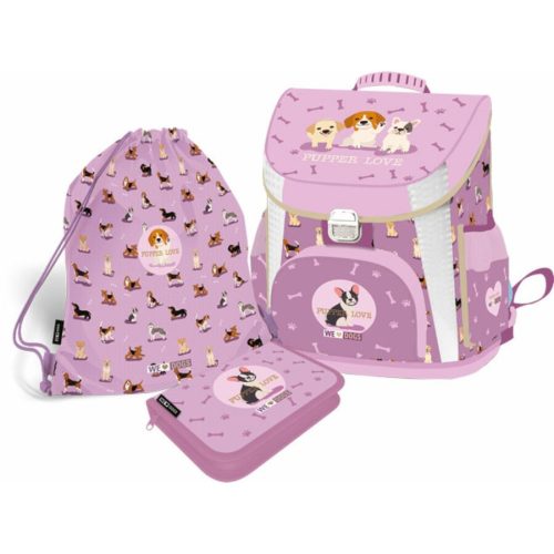 Lizzy Card Kutyás/We Love Dogs Prémium kompakt iskolatáska szett, 3 részes