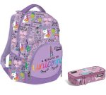   Lizzy Card Active+ hátizsák, Lollipop Uniqueorn/Lovas Pink + tolltartó szett