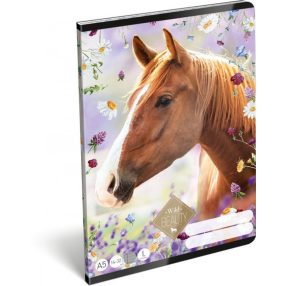   Állatos Lovas/Wild Beauty Brown 1. osztályos vonalas füzet, A5/14-32