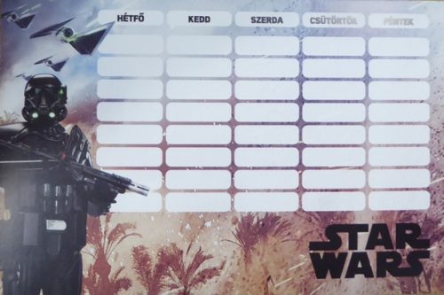 Star Wars Repülő kétoldalas órarend