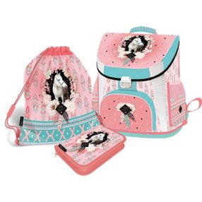   Lizzy Card Lovas/Wild Beauty Rose prémium iskolatáska szett, 3 részes