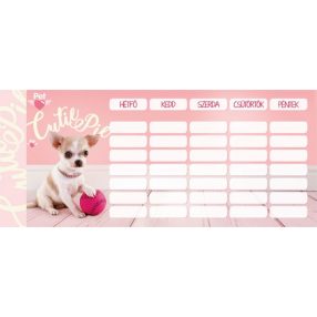 Lollipop - Kutyás/Cutie Pie órarend (18x8 cm)