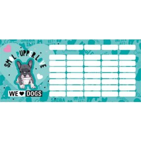 Lollipop - Kutyás/We Love Dogs Türkiz órarend (18x8 cm)