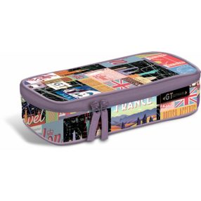 Ovális/bedobós tolltartó, Go travel