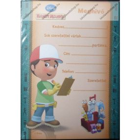 Zsúrmeghívó/Partimeghívó, Handy Manny (10 db/csomag)