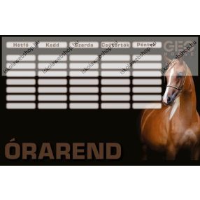 Lovas kétoldalas órarend, barna ló
