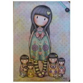   Santoro Gorjuss vonalas füzet, Dolls, 40+4 lap, A/5 - MAR MAR 