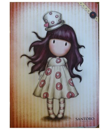 Santoro Gorjuss vonalas füzet, Szivecske Kalapos, 40+4 lap, A/5 - MAR MAR 