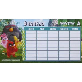 Angry Birds Movie kétoldalasmini órarend (15x8 cm) 