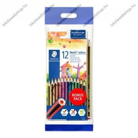   STAEDTLER színesceruza készlet, 12 szín + Noris grafitceruza és radír