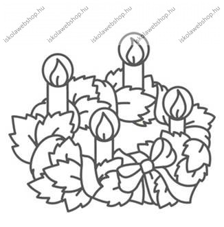 Fényvarázsforma, kicsi karácsony - adventi koszorú (arany szegéllyel)
