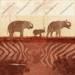 Szalvéta, Elefántok, 3 rétegű, 33x33 cm, 1 db 