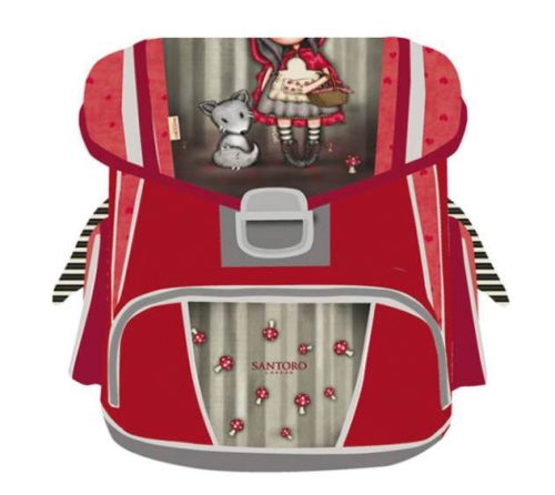 Santoro - Gorjuss ergonómikus merev falú iskolatáska, Little Red Riding Hood