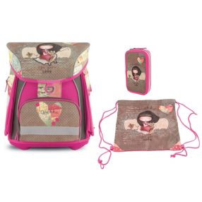   Anekke Sweet ergonomikus iskolatáska szett, mágneszáras (tolltartóval és tornazsákkal)