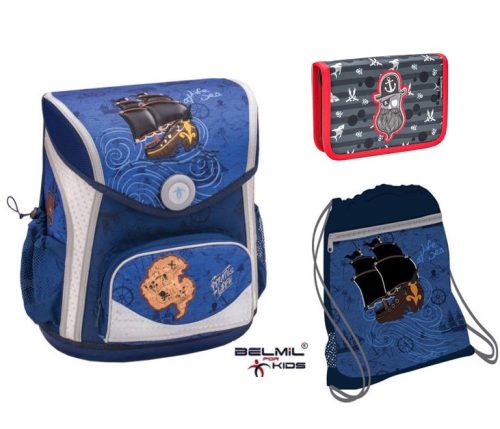 Belmil Cool Bag Pirates/Kalózos/Hajós iskolatáska szett (helikopteres tolltartóval)