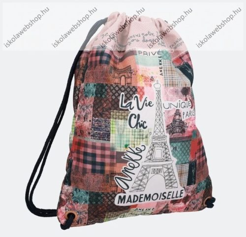 Anekke Sportos vászon hátizsák,  33x7x45 cm, Pink/Eiffel torony (298801)
