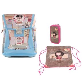   Anekke  ergonomikus iskolatáska szett, fémcsatos, Patchwork, 41X19X33 cm (25 liter)