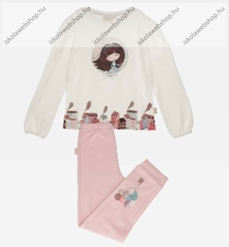 Anekke gyermek pizsama szett, bézs-rózsaszín, 5-6 év (RH7468)
