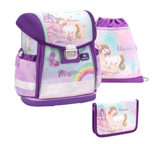 Belmil Classy iskolatáska szett, Rainbow Unicorn Magic/Unikornis/Lovas (403-13)