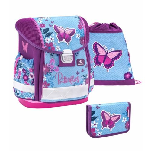 Belmil Classy Pillangós/Jeans Butterfly iskolatáska szett (403-13)