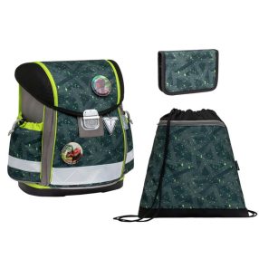   Belmil Classy With Patches Dino/Green Splash iskolatáska szett (403-13/AG/PC) AGR Tanusítvánnyal 