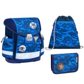   Belmil Classy With Patches Blue Camouflage/Farkas iskolatáska szett (403-13/AG/PC) AGR Tanusítvánnyal 