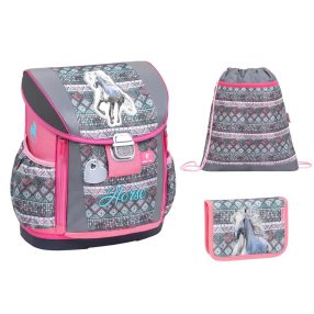   Belmil Customize-Me Lovas/Horse Aruba Blue iskolatáska szett (404-20/AG) AGR Tanúsítvánnyal