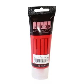   Akrilfesték, művész tubusban, Vermillion Piros/311 (75 ml) - Südor 