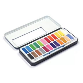   Mona Lisa Akvarell Festék fém dobozban ecsettel, 24 színű