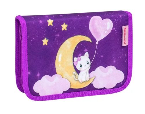 Belmil kihajtható tolltartó, Cicás/Purple és csillagos