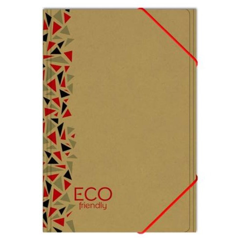 ECO friendly A4 méretű gumis mappa, Piros