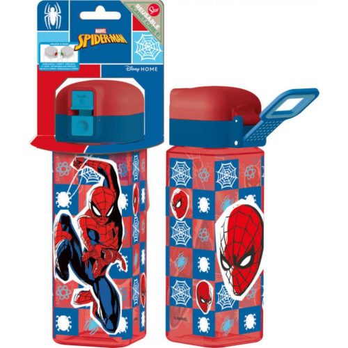 Biztonsági záras négyzet alakú kulacs, Spider-Man (550 ml)