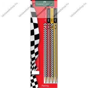  Faber-Castell grafitceruza készlet radírral, Racing/Versenyautós/Autós