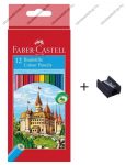Faber-Castell színesceruza, 12 db + 1 hegyező/faragó