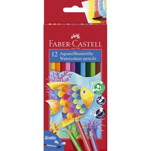 Faber-Castell aquarell színesceruza, 12 db + ajándék ecset
