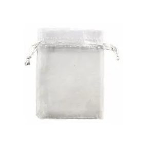 Organza tasak, 7x9 cm, fehér (5 db)