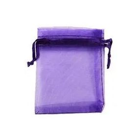 Organza tasak, 7x9 cm, lila (5 db)