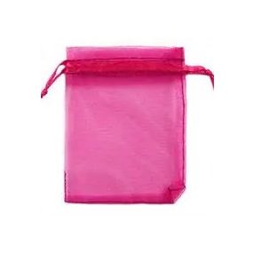 Organza tasak, 7x9 cm, Pink (5 db)