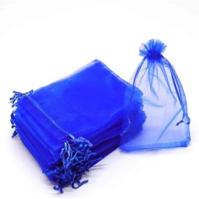 Organza tasak, 7x9 cm, Kék (5 db)