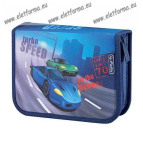   Herlitz kihajtható tolltartó, Autós/Prémium, 2 klapnis (26 részes töltött) 