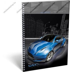   A5 Négyzethálós/Kockás spirálfüzet - Geo Technic Kék autós