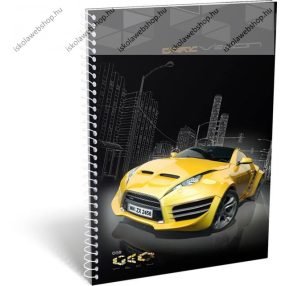   A5 Négyzethálós/Kockás spirálfüzet - Geo Technic, Sárga autós