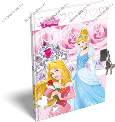 Keményfedeles emlékkönyv kulccsal és lakattal, Hercegnős/Princess (A6)