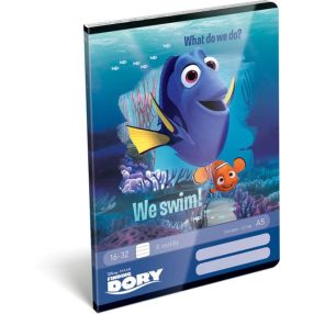   Állatos Némó/Finding Dory/Szenilla 1. osztályos vonalas füzet, A5/14-32