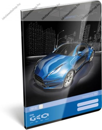 Geo Kék autós A4 kockás füzet