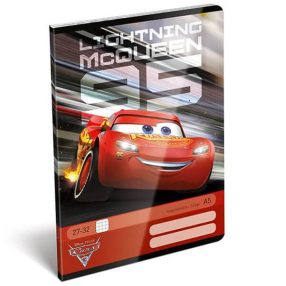   Autós Cars/Verdák Lighting 2. osztályos vonalas füzet, A5/16-32