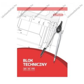 Vázlatfüzet/Rajzblokk, A4 Műszaki (10 ív) - Herlitz